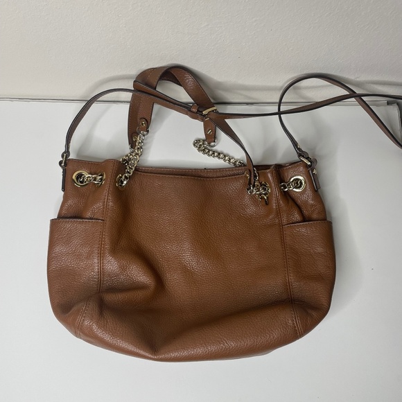 Michael Kors Brown Pebbled Leather Shoulder Bag - Picture 1 of 7